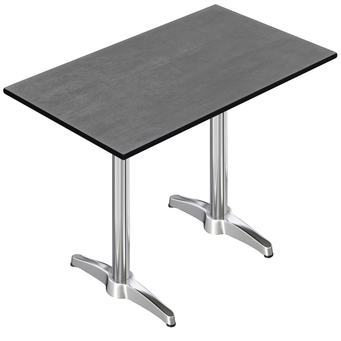 CPBL | HPL Compact Bistro Tavolo Alto | 120 x 70 x 110 cm | Antracite / Argento | Rettangolare