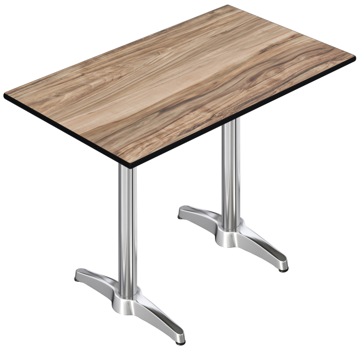 CPBL | HPL Compact Bistro Tavolo Alto | 120 x 70 x 110 cm | Sheesham / Argento | Rettangolare