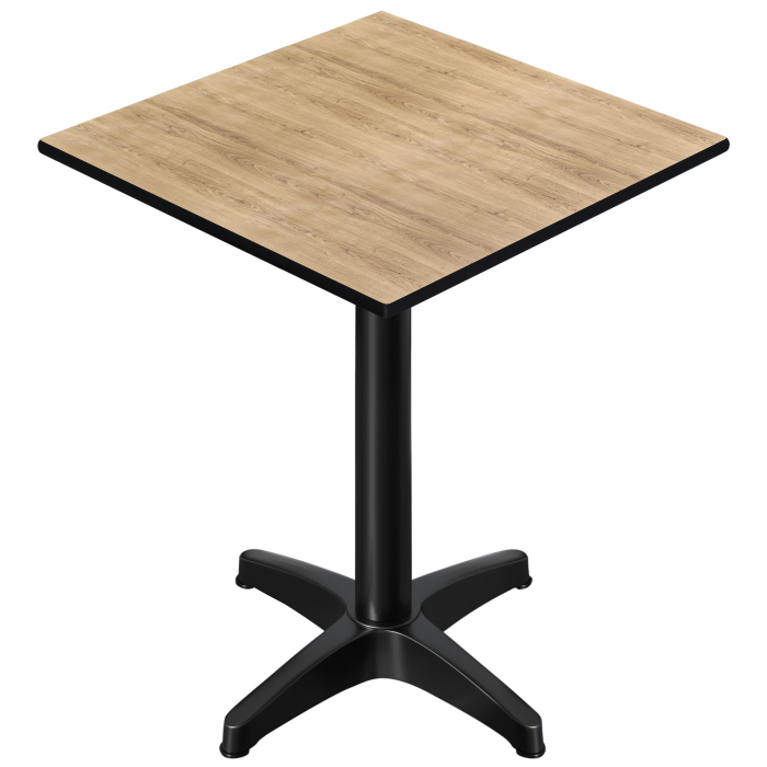 CPBL | HPL Compact Bistro Tavolo Alto | 60 x 60 x 110 cm | + Peso Aggiuntivo | Rovere / Nero