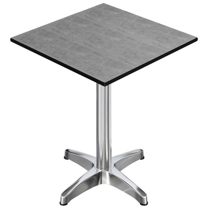 CPBL | HPL Kompakt Bistro Stehbord | 70 x 70 x 110 cm | Sammenleggbar + Ekstra vekt | Betong / Aluminium