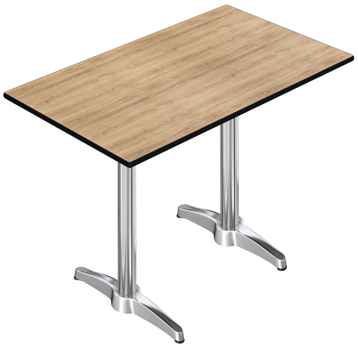 CPBL | HPL Tavolo Bistro Compatto | 120 x 70 x 110 cm | Rovere / Argento | Rettangolare