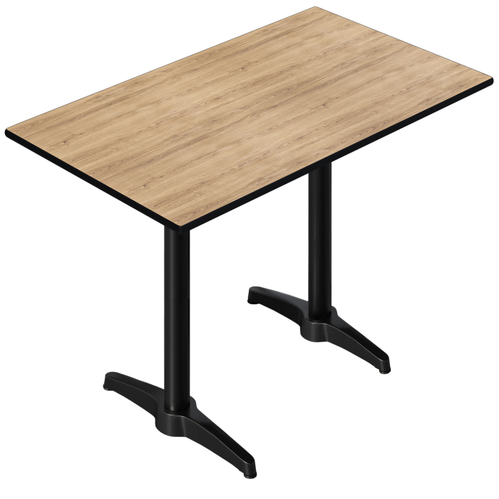 CPBL | Mesa de bar compacta HPL | 120 x 70 x 110 cm | Roble / Negro | Rectangular