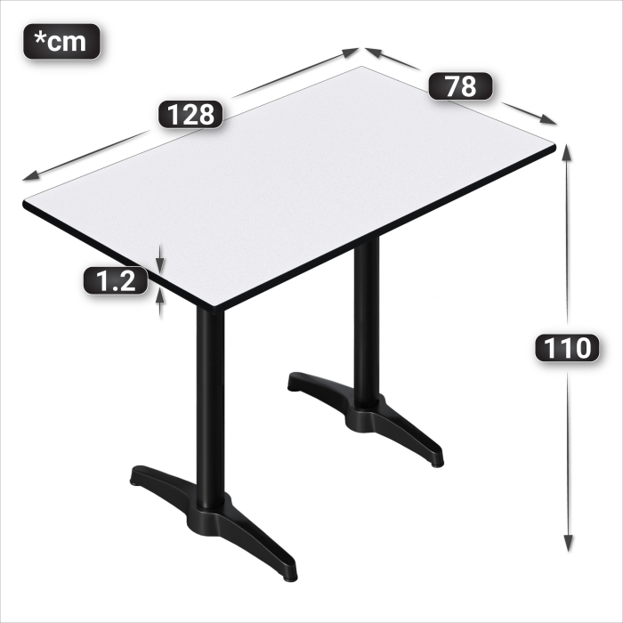 CPBL | HPL Compact Bistro Table | 130 x 80 x 110 cm | Wenge / Black | Rectangular CPBL | HPL Compact Bistro Table | 130 x 80 x 110 cm | Wenge / Black | Rectangular