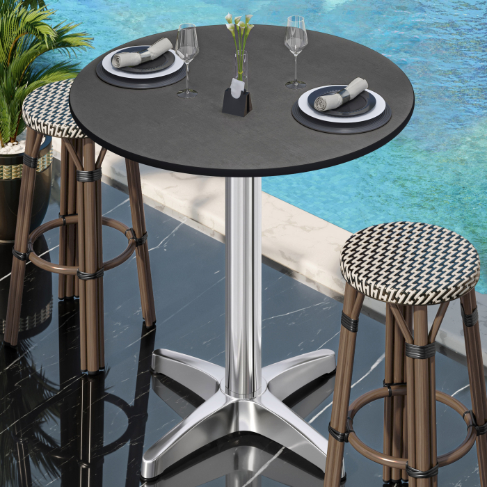 CPBL | HPL Compact Bistro Table | Ø 60 x 110 cm | Foldable + Additional Weight | Anthracite / Aluminium CPBL | HPL Compact Bistro Table | Ø 60 x 110 cm | Foldable + Additional Weight | Anthracite / Aluminium
