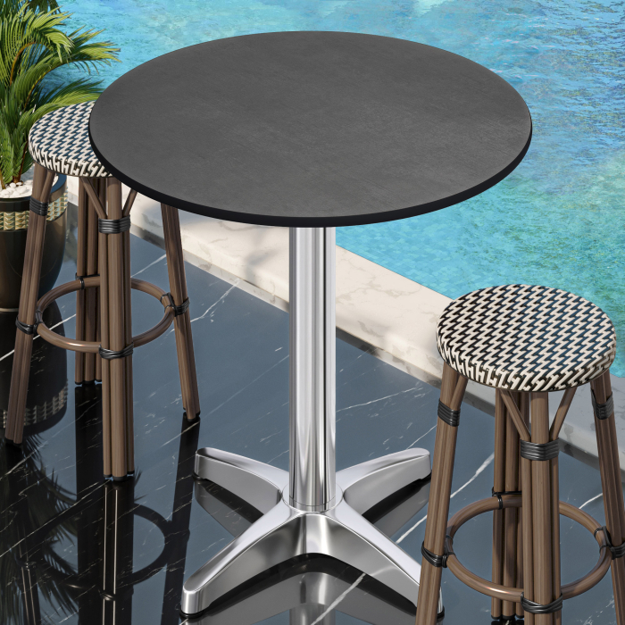 CPBL | HPL Compact Bistro Table | Ø 60 x 110 cm | Foldable + Additional Weight | Anthracite / Aluminium CPBL | HPL Compact Bistro Table | Ø 60 x 110 cm | Foldable + Additional Weight | Anthracite / Aluminium