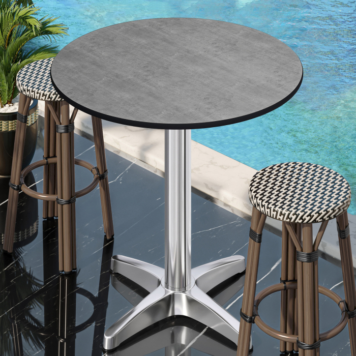 CPBL | HPL Compact Bistro Table | Ø 60 x 110 cm | Folding + Additional Weight | Concrete / Aluminum CPBL | HPL Compact Bistro Table | Ø 60 x 110 cm | Folding + Additional Weight | Concrete / Aluminum