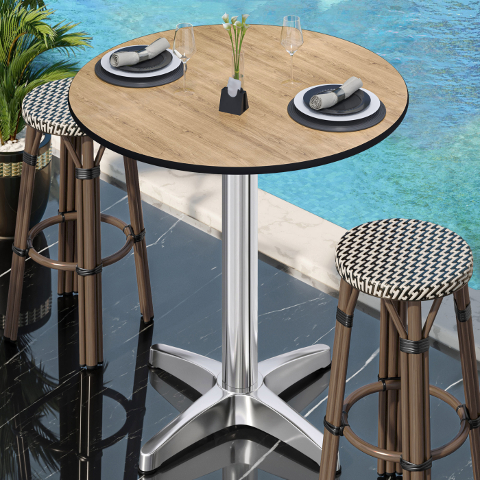 CPBL | HPL Kompakt Bistro Ståbord | Ø 60 x 110 cm | Fällbar + Extra vikt | Ek / Aluminium CPBL | HPL Kompakt Bistro Ståbord | Ø 60 x 110 cm | Fällbar + Extra vikt | Ek / Aluminium