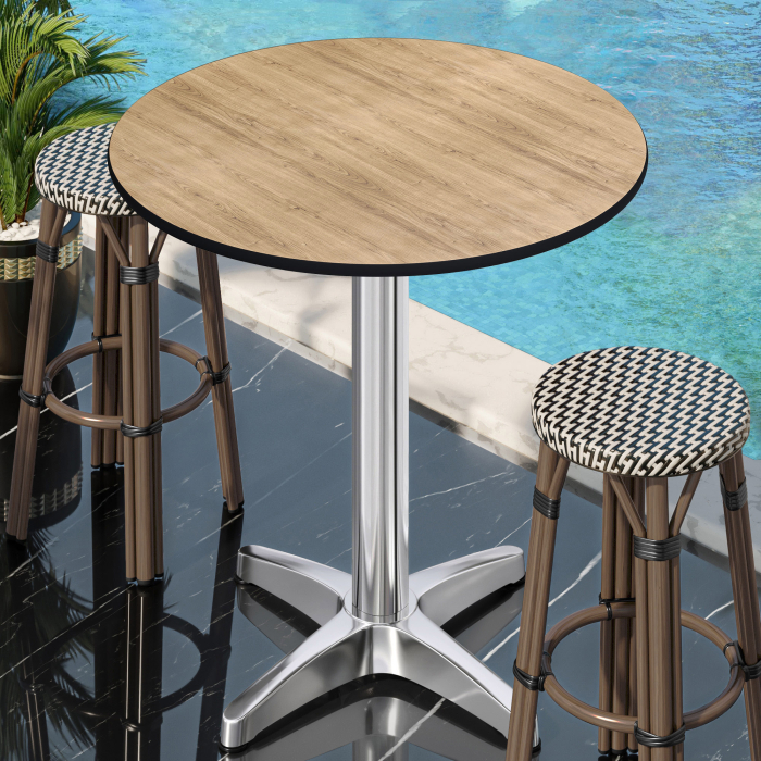 CPBL | HPL Kompakt Bistro Ståbord | Ø 60 x 110 cm | Fällbar + Extra vikt | Ek / Aluminium CPBL | HPL Kompakt Bistro Ståbord | Ø 60 x 110 cm | Fällbar + Extra vikt | Ek / Aluminium