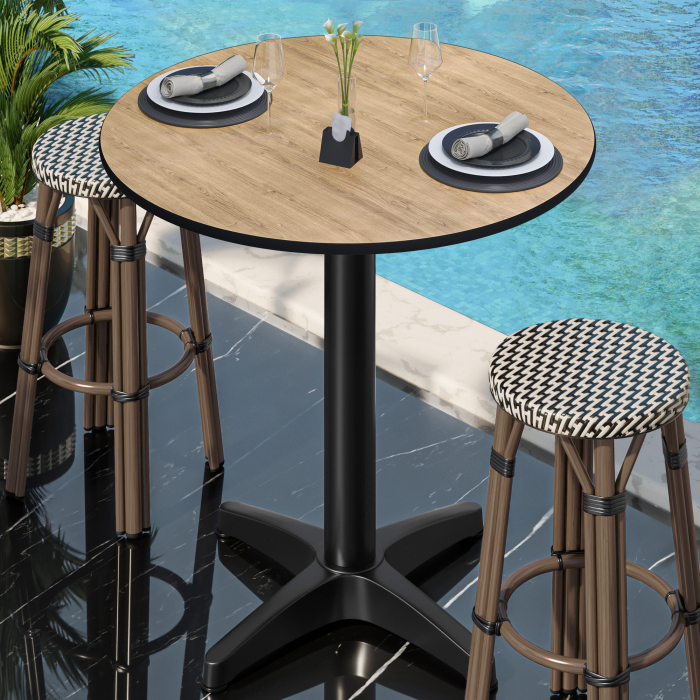 CPBL | HPL Kompakt Bistro Ståbord | Ø 60 x 110 cm | Fällbart + Extra vikt | Ek / Svart CPBL | HPL Kompakt Bistro Ståbord | Ø 60 x 110 cm | Fällbart + Extra vikt | Ek / Svart