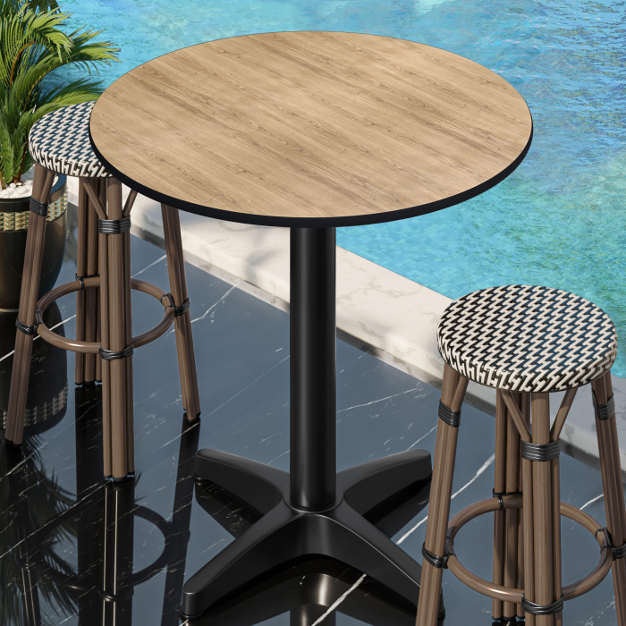 CPBL | HPL Kompakt Bistro Ståbord | Ø 60 x 110 cm | Fällbart + Extra vikt | Ek / Svart CPBL | HPL Kompakt Bistro Ståbord | Ø 60 x 110 cm | Fällbart + Extra vikt | Ek / Svart