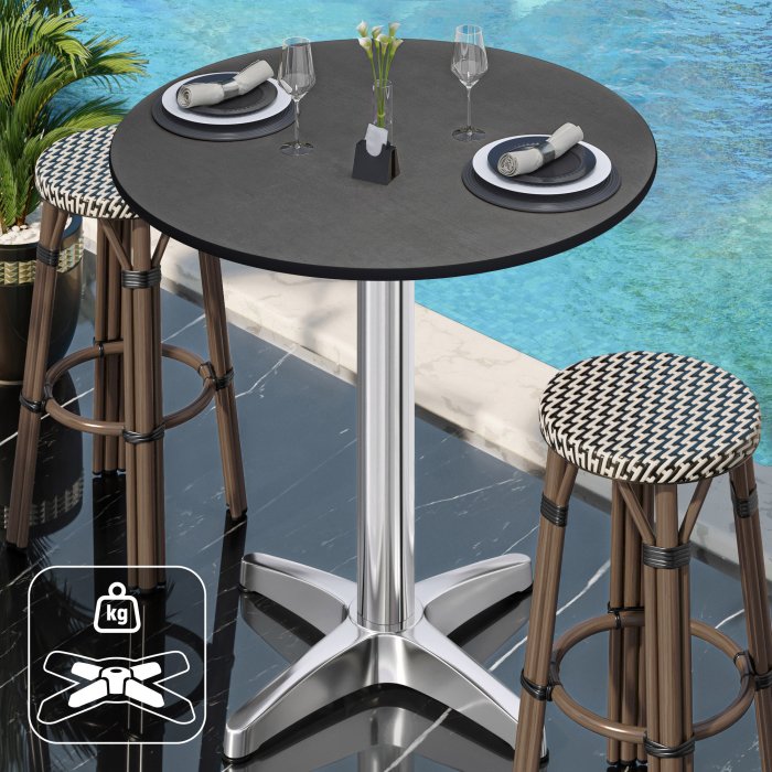 CPBL | HPL Compact Bistro Table | Ø 60 x 110 cm | + Additional Weight | Anthracite / Aluminum CPBL | HPL Compact Bistro Table | Ø 60 x 110 cm | + Additional Weight | Anthracite / Aluminum