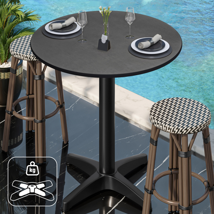 CPBL | HPL Compact Bistro Stehtisch | Ø 70 x 110 cm | + Ekstra vekt | Antrasitt / Svart CPBL | HPL Compact Bistro Stehtisch | Ø 70 x 110 cm | + Ekstra vekt | Antrasitt / Svart