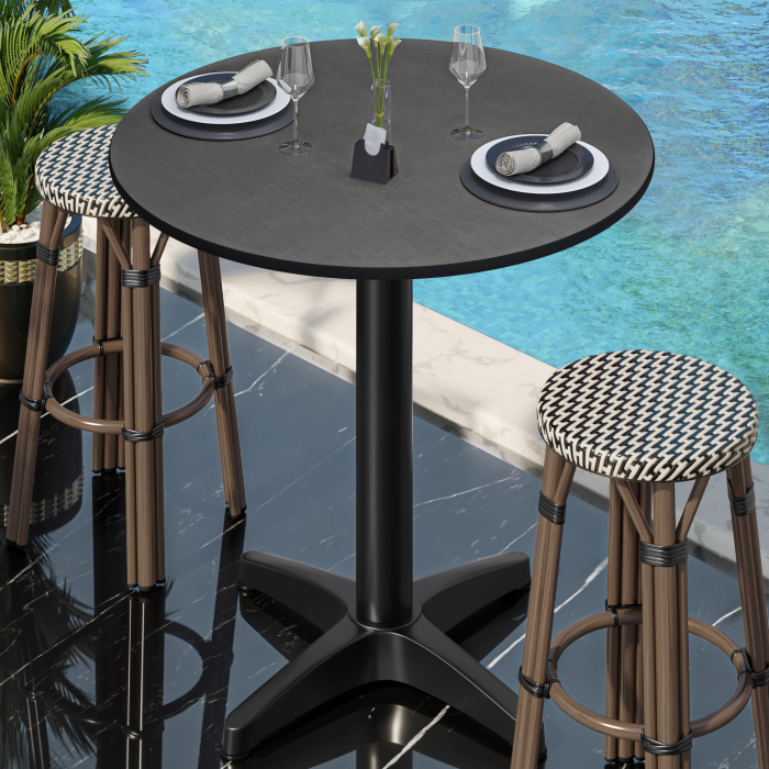 CPBL | HPL Compact Bistro Stehtisch | Ø 70 x 110 cm | + Ekstra vekt | Antrasitt / Svart CPBL | HPL Compact Bistro Stehtisch | Ø 70 x 110 cm | + Ekstra vekt | Antrasitt / Svart