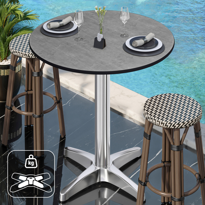 CPBL | HPL Compact Bistro Stand Table | Ø 60 x 110 cm | + Additional Weight | Concrete / Aluminum CPBL | HPL Compact Bistro Stand Table | Ø 60 x 110 cm | + Additional Weight | Concrete / Aluminum