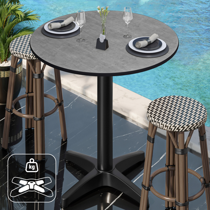 CPBL | HPL Compact Bistro Stehtisch | Ø 70 x 110 cm | + Ekstra vekt | Betong / Svart CPBL | HPL Compact Bistro Stehtisch | Ø 70 x 110 cm | + Ekstra vekt | Betong / Svart