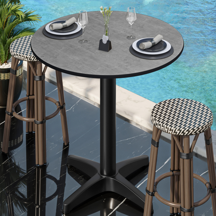 CPBL | HPL Compact Bistro Stehtisch | Ø 70 x 110 cm | + Ekstra vekt | Betong / Svart CPBL | HPL Compact Bistro Stehtisch | Ø 70 x 110 cm | + Ekstra vekt | Betong / Svart