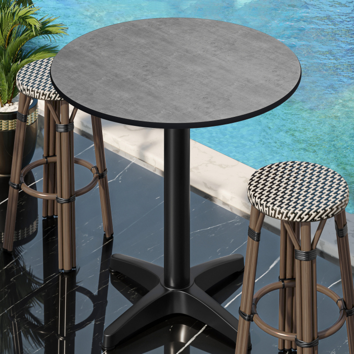 CPBL | HPL Compact Bistro Stehtisch | Ø 70 x 110 cm | + Ekstra vekt | Betong / Svart CPBL | HPL Compact Bistro Stehtisch | Ø 70 x 110 cm | + Ekstra vekt | Betong / Svart