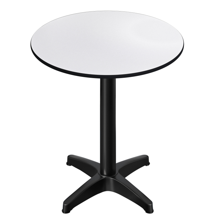CPBL | HPL Compact Bistro Mesa Alta | Ø 60 x 110 cm | + Peso adicional | Blanco / Negro
