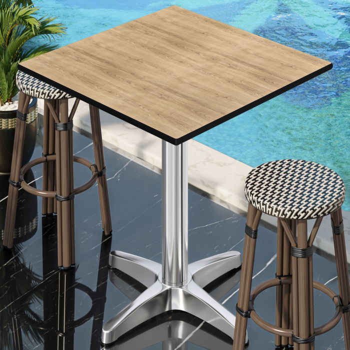 CPBL | HPL Compact Bistro Ståbord | 70 x 70 x 110 cm | + Extra vikt | Ek / Aluminium CPBL | HPL Compact Bistro Ståbord | 70 x 70 x 110 cm | + Extra vikt | Ek / Aluminium