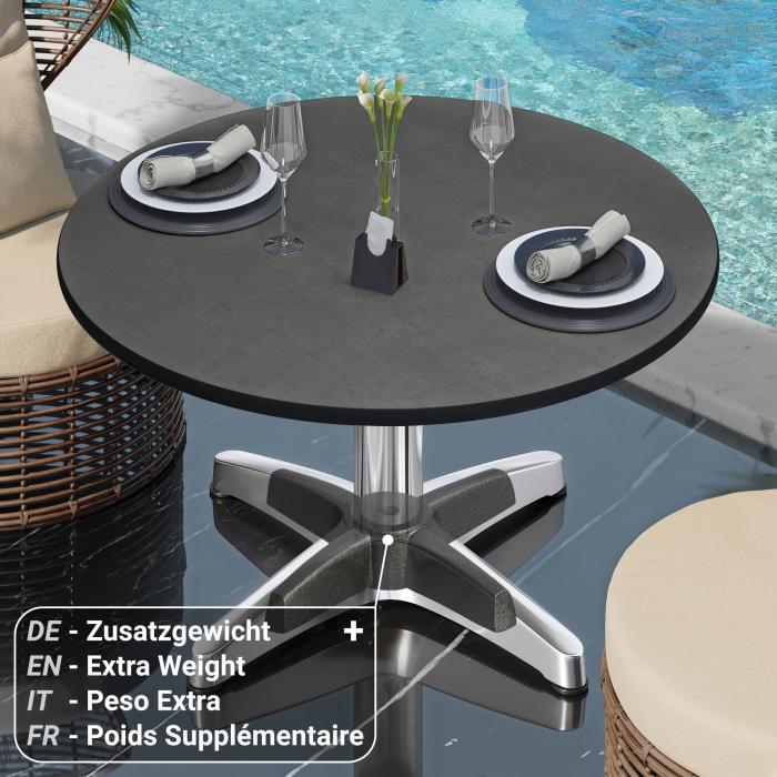 CPBL | Kompaktowy stół do salonu | Ø:H 60 x 42 cm | antracyt / aluminium | składany | dodatkowa waga CPBL | Kompaktowy stół do salonu | Ø:H 60 x 42 cm | antracyt / aluminium | składany | dodatkowa waga