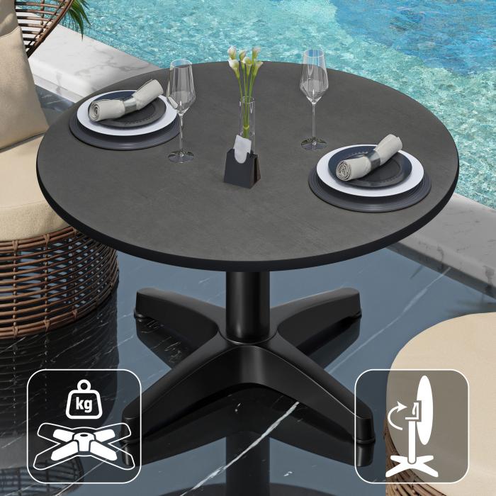 CPBL | Tavolo lounge compatto | Ø:H 60 x 42 cm | antracite / nero alluminio | pieghevole | peso aggiuntivo CPBL | Tavolo lounge compatto | Ø:H 60 x 42 cm | antracite / nero alluminio | pieghevole | peso aggiuntivo