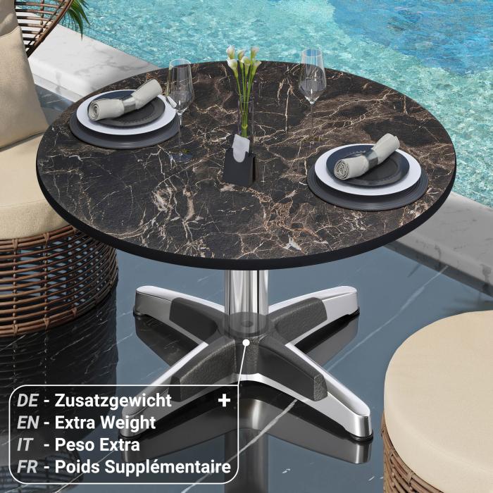 CPBL | Kompaktowy stół do salonu | Ø:H 60 x 42 cm | Marmur cappuccino / aluminium | Składany | Dodatkowa waga CPBL | Kompaktowy stół do salonu | Ø:H 60 x 42 cm | Marmur cappuccino / aluminium | Składany | Dodatkowa waga