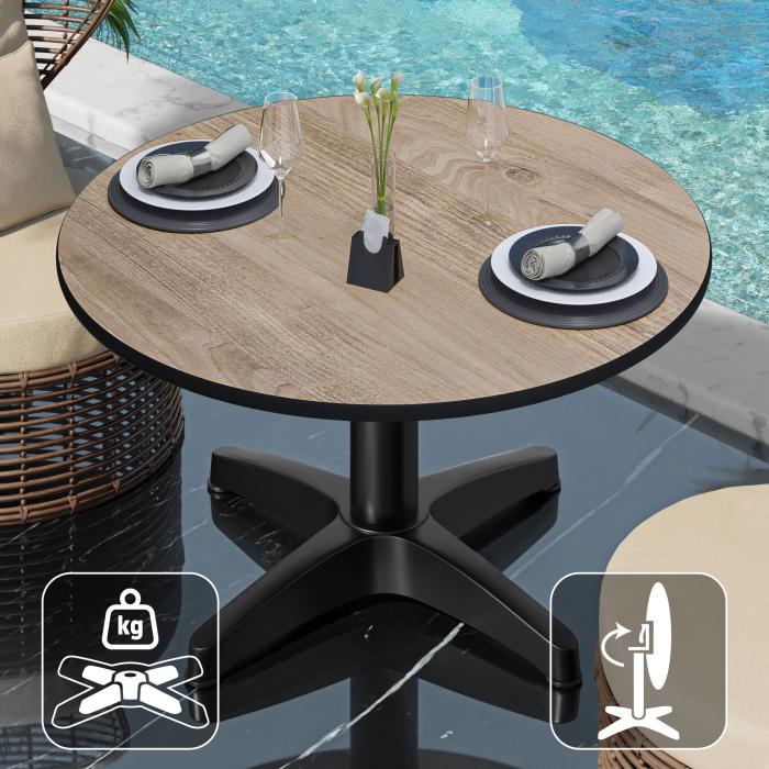 CPBL | Tavolo da salotto compatto | Ø:H 60 x 42 cm | rovere / alluminio | pieghevole | peso aggiuntivo CPBL | Tavolo da salotto compatto | Ø:H 60 x 42 cm | rovere / alluminio | pieghevole | peso aggiuntivo