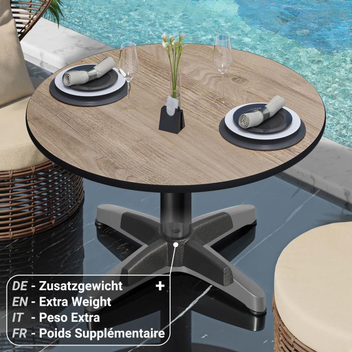 CPBL | Tavolo da salotto compatto | Ø:H 60 x 42 cm | rovere / alluminio | pieghevole | peso aggiuntivo CPBL | Tavolo da salotto compatto | Ø:H 60 x 42 cm | rovere / alluminio | pieghevole | peso aggiuntivo