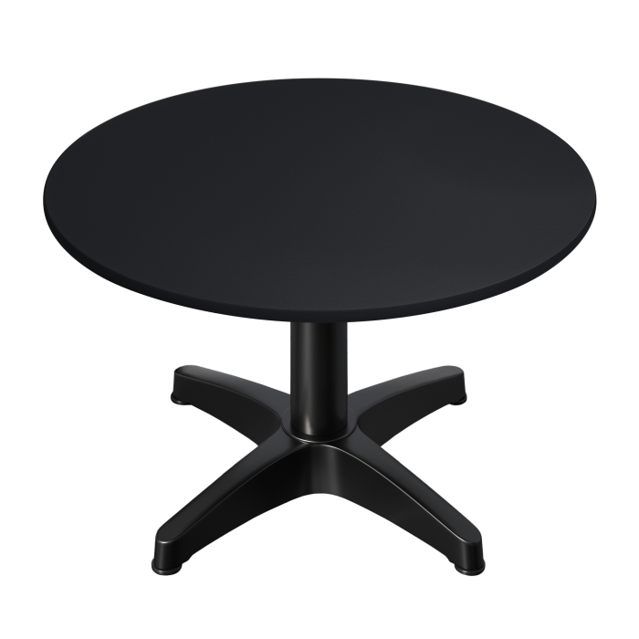 CPBL | Compact Loungetisch | Ø:H 60 x 42 cm | Schwarz / Aluminium | Klappbar | Zusatzgewicht