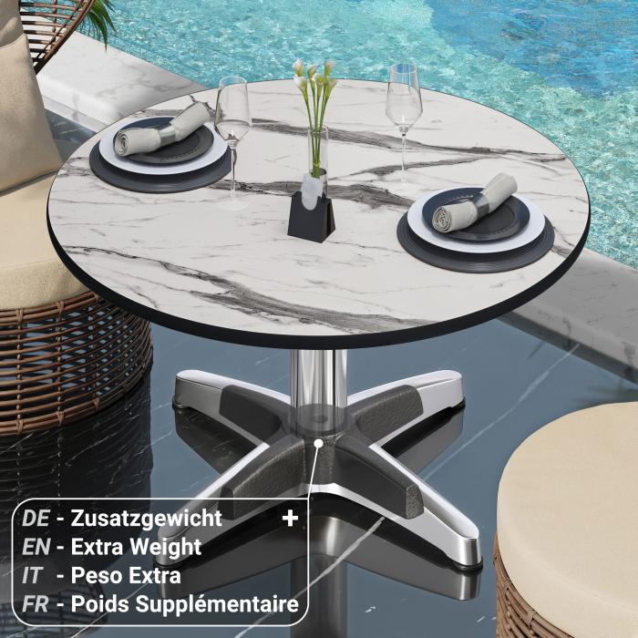 CPBL | Kompaktowy stół do salonu | Ø:H 60 x 42 cm | biały marmur / aluminium | składany | dodatkowa waga CPBL | Kompaktowy stół do salonu | Ø:H 60 x 42 cm | biały marmur / aluminium | składany | dodatkowa waga
