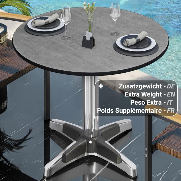 CPBL | HPL Bistro Table | Ø:H 70 x 78 cm | Concrete / Aluminium | Foldable + additional weight | Round CPBL | HPL Bistro Table | Ø:H 70 x 78 cm | Concrete / Aluminium | Foldable + additional weight | Round