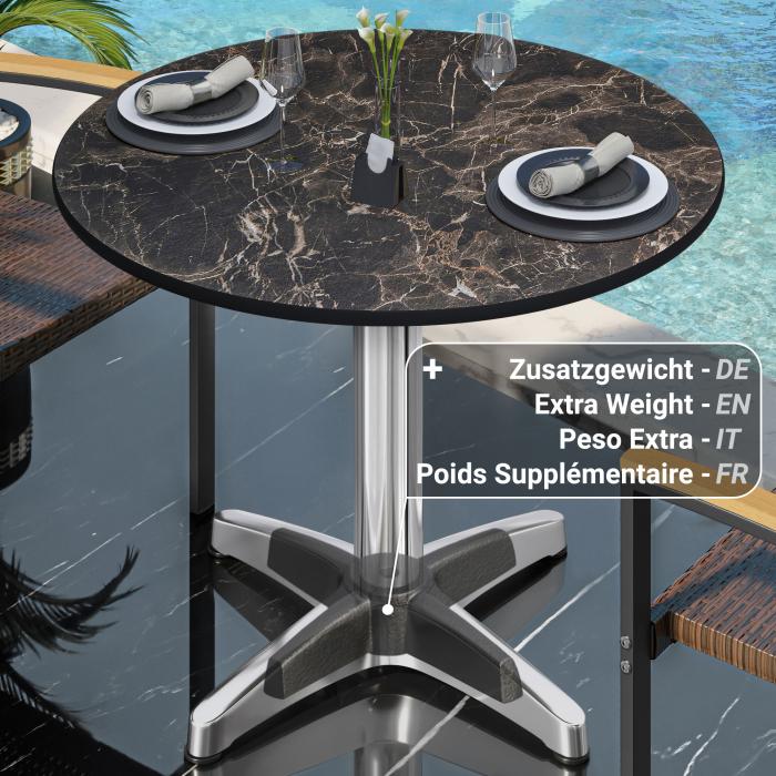 CPBL | HPL Bistro table | Ø:H 70 x 78 cm | Cappuccino marble / aluminium | Foldable + additional weight | Round