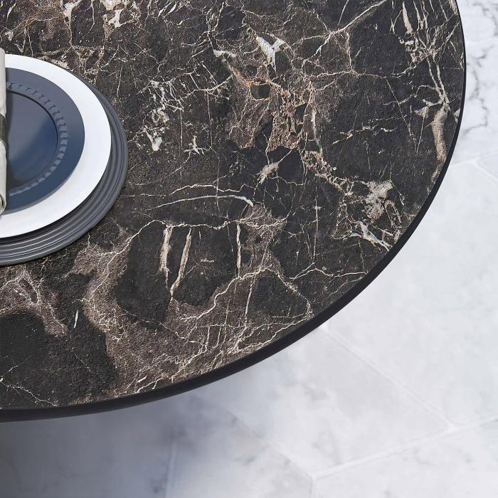 CPBL | HPL Bistro table | Ø:H 70 x 78 cm | Cappuccino marble / aluminium | Foldable + additional weight | Round