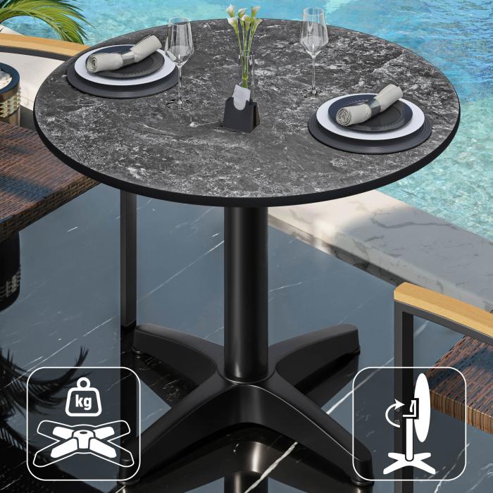 CPBL | HPL Bistro Table | Ø:H 70 x 78 cm | Rock / Aluminium | Foldable + additional weight | Round CPBL | HPL Bistro Table | Ø:H 70 x 78 cm | Rock / Aluminium | Foldable + additional weight | Round