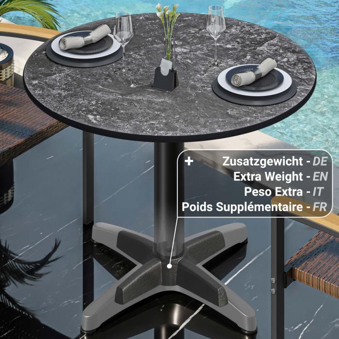 CPBL | HPL Bistro Table | Ø:H 70 x 78 cm | Rock / Aluminium | Foldable + additional weight | Round CPBL | HPL Bistro Table | Ø:H 70 x 78 cm | Rock / Aluminium | Foldable + additional weight | Round