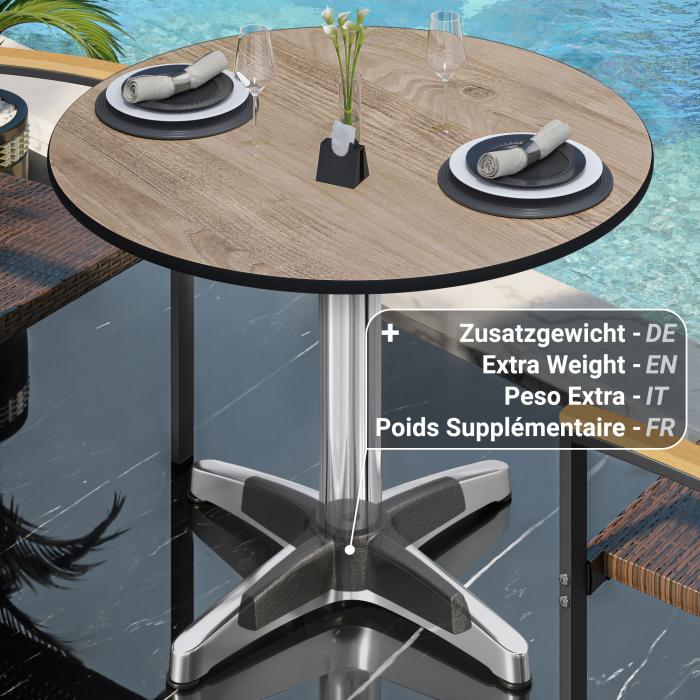 CPBL | HPL Bistro Table | Ø:H 70 x 78 cm | Oak / Aluminium | Foldable + additional weight | Round CPBL | HPL Bistro Table | Ø:H 70 x 78 cm | Oak / Aluminium | Foldable + additional weight | Round