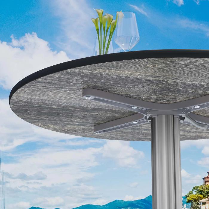 CPBL | HPL Bistro Table | Ø:H 70 x 78 cm | Oak / Aluminium | Foldable + additional weight | Round CPBL | HPL Bistro Table | Ø:H 70 x 78 cm | Oak / Aluminium | Foldable + additional weight | Round