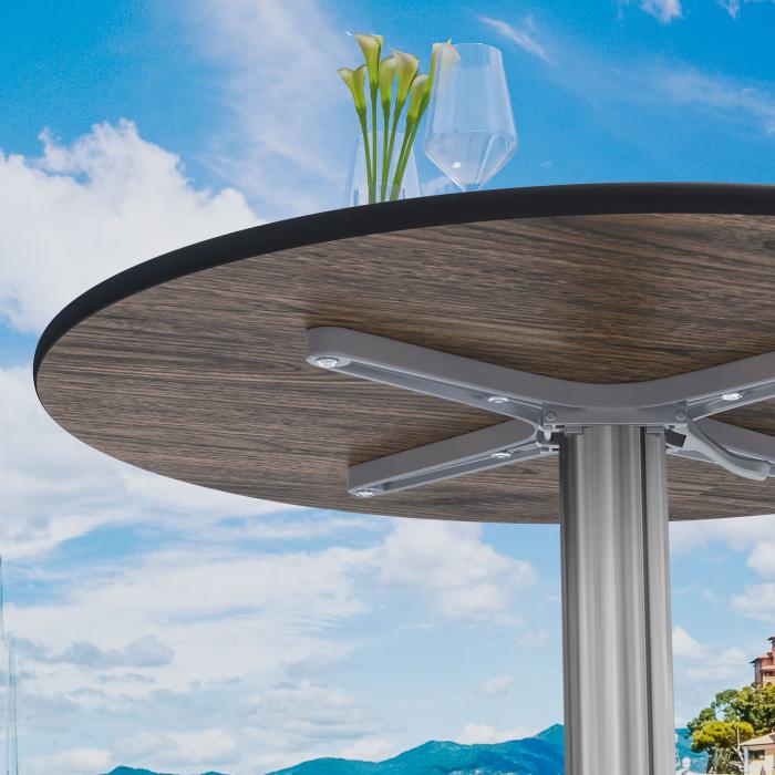 CPBL | HPL Bistro Table | Ø:H 70 x 78 cm | Rustic Pine / Aluminium | Foldable + additional weight | Round CPBL | HPL Bistro Table | Ø:H 70 x 78 cm | Rustic Pine / Aluminium | Foldable + additional weight | Round