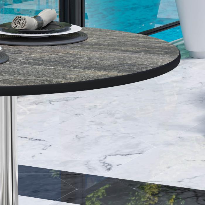 CPBL | HPL Bistro Table | Ø:H 70 x 78 cm | Rustic Pine / Aluminium | Foldable + additional weight | Round CPBL | HPL Bistro Table | Ø:H 70 x 78 cm | Rustic Pine / Aluminium | Foldable + additional weight | Round
