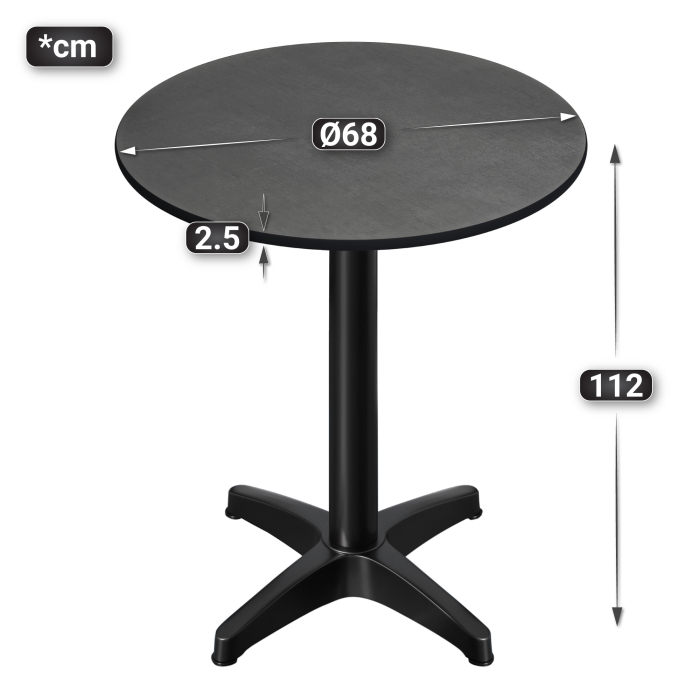 CPBL | HPL Compact Bistro Stehtisch | Ø 70 x 110 cm | + Ekstra vekt | Antrasitt / Svart CPBL | HPL Compact Bistro Stehtisch | Ø 70 x 110 cm | + Ekstra vekt | Antrasitt / Svart