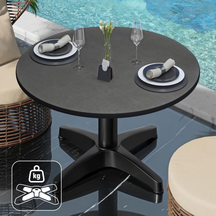 CPBL | Tavolo lounge compatto | Ø:H 70 x 42 cm | antracite / nero alluminio | peso aggiuntivo
