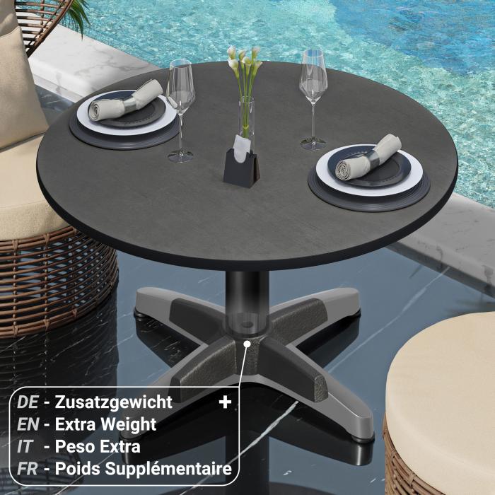 CPBL | Tavolo lounge compatto | Ø:H 70 x 42 cm | antracite / nero alluminio | peso aggiuntivo