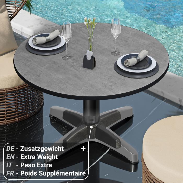 CPBL | Tavolo lounge compatto | Ø:H 60 x 42 cm | cemento / alluminio nero | peso aggiuntivo CPBL | Tavolo lounge compatto | Ø:H 60 x 42 cm | cemento / alluminio nero | peso aggiuntivo
