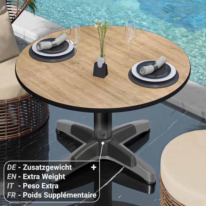 CPBL | Tavolo da salotto compatto | Ø:H 60 x 42 cm | rovere / alluminio | peso aggiuntivo
