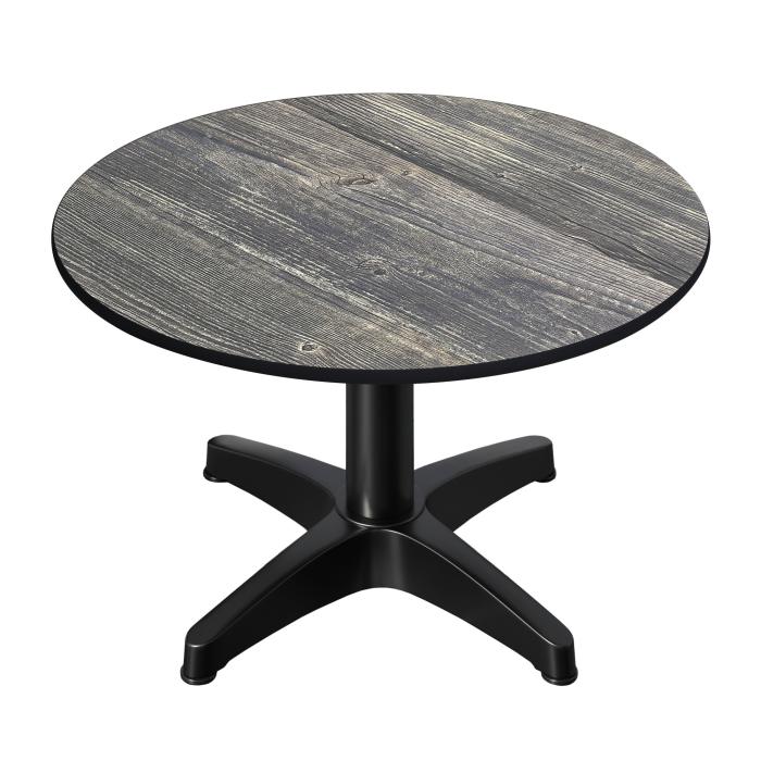 CPBL | Compact Loungetisch | Ø:H 60 x 42 cm | Rustikal Kiefer / Aluminium | Zusatzgewicht