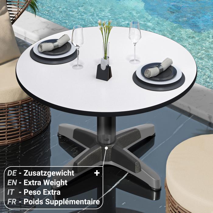 CPBL | Tavolo da salotto compatto | Ø:H 60 x 42 cm | Bianco / Alluminio nero | Peso aggiuntivo CPBL | Tavolo da salotto compatto | Ø:H 60 x 42 cm | Bianco / Alluminio nero | Peso aggiuntivo
