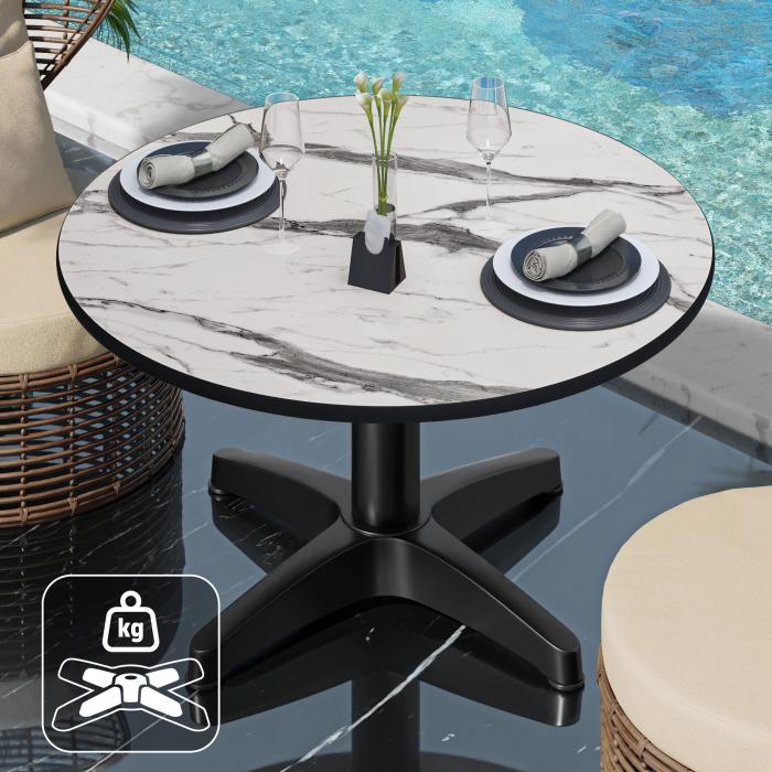 CPBL | Tavolo lounge compatto | Ø:H 60 x 42 cm | marmo bianco / alluminio nero | peso aggiuntivo CPBL | Tavolo lounge compatto | Ø:H 60 x 42 cm | marmo bianco / alluminio nero | peso aggiuntivo