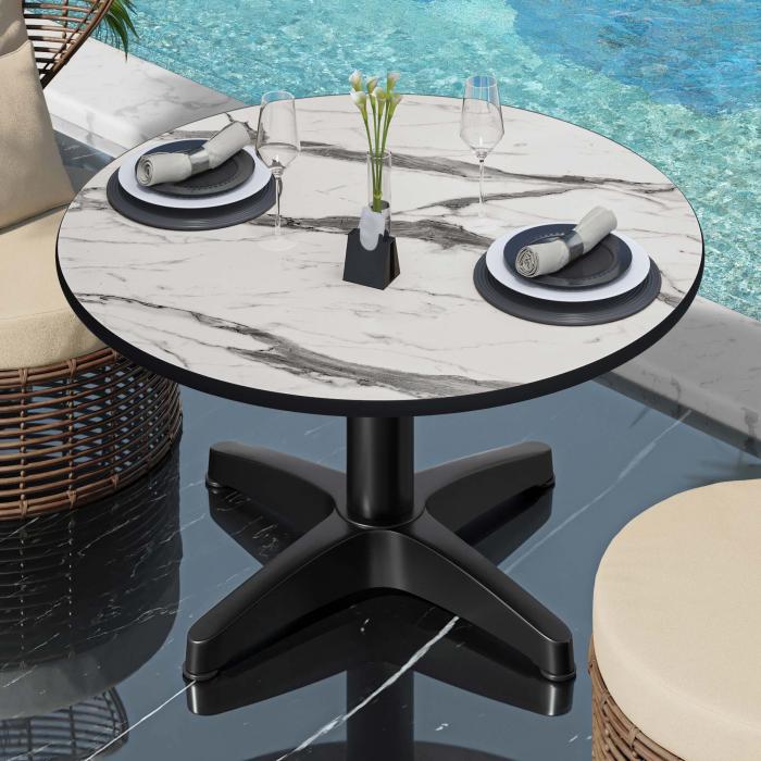 CPBL | Tavolo lounge compatto | Ø:H 60 x 42 cm | marmo bianco / alluminio nero | pieghevole | peso aggiuntivo CPBL | Tavolo lounge compatto | Ø:H 60 x 42 cm | marmo bianco / alluminio nero | pieghevole | peso aggiuntivo