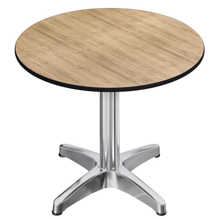 CPBL | HPL Bistrotisch | Ø:H 60 x 78 cm | Eiche / Aluminium | Zusatzgewicht | Rund