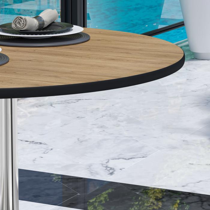 CPBL | HPL bistrobord | Ø:H 70 x 78 cm | Eik / aluminium | Ekstra vekt | Rundt CPBL | HPL bistrobord | Ø:H 70 x 78 cm | Eik / aluminium | Ekstra vekt | Rundt